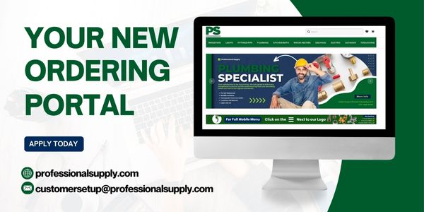 Promo image of a computer monitor with a Professional Supply advertisement 